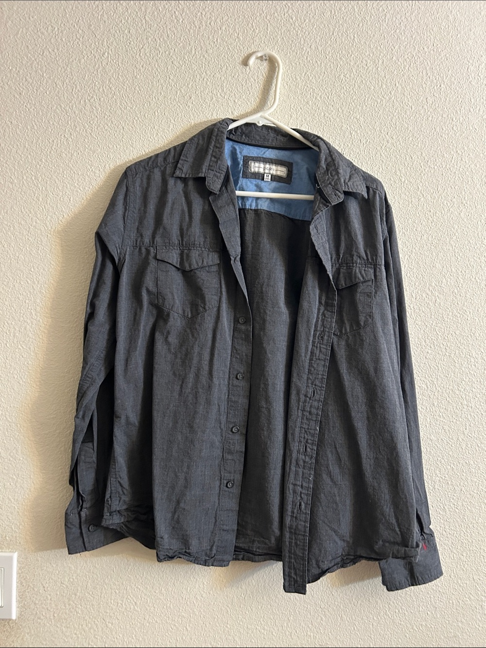 Men's Dark Gray Casual Button-Up Jacket